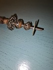 Antique Handmade Asian 7 Hole Flute-hardwood W copper Alloy Pirouette