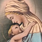 Vtg Madonna   Child Catholic Devotional Lithograph Framed Sacred Wall Art 17x15