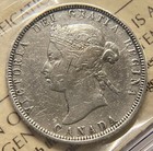 Canada 1881-h 25 Cents Quarter Silver Coin - Iccs F-15