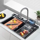 Flying Rain Stainless Steel Waterfall Kitchen Sink With Pull Down Faucet 29 5 In