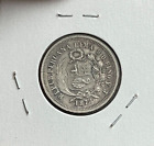1874 Yj Peru 1 5 Sol - Old Cleaning - Silver L2