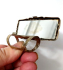 Vintage Metal Purse Lipstick Holder With Mirror