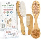 Baby Brush And Comb Set Wooden Baby Brush Soft Goat Hair Newborns