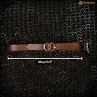 Medieval Leather Strap With Solid Brass Buckle For Horn Tankard And Mugs Brown