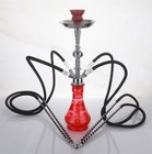 4- Hose Red Crystal Shisha Black Laser Pipe Smoking Hooka Set Best Buy Nargila R