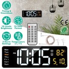 16  Digital Led Desk Alarm Clock Large Lcd Display Wall Clock Temperature Date