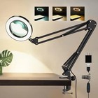 10x Magnifier Led Desk Lamp - Magnifier Lamp Reading Lamp With Base   Clamp