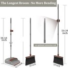 Us Stock Broom Dustpan Set Self Cleaning Teeth Long Handle Brown Pet Home