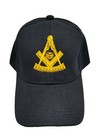 Past Master Mason Baseball Cap Freemasons Black Masonic Hat Masons Emblem Mens