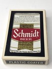 Vintage And Rare Schmidt Beer Plastic Coated Bridge Playing Cards - New In Box