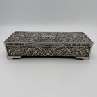 Vintage Godinger Silver Plated Jewelry Box Rectangular Mirror Velvet Lined 1992