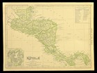 Antique Central America Map Wall Art Old Original Guatemala Vintage Dated 1910