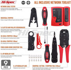 9pc Network Cable Tester Tool Kit Set For Cat5  Cat6  Rj11  Rj45  Ethernet Lan C