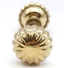 Pair Of Vintage 2 25 In  Polished Brass Fluted Door Knobs
