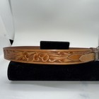 Vintage Leather Western Ranger Belt Sterling Silver Belt Buckle 4 Pieces Sz32 A8