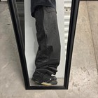 Vintage Y2k 2000s Baggy Black Nylon Parachute Track Pants  Size L