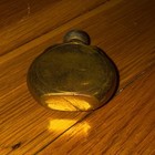 Miniature Vintage Perfume Bottle Brass With Glass