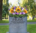 Artificial Cemetery Flowers Saddle - Memorial Flowers Bouquet - Outdoor Grave   