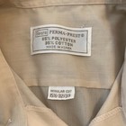 Vintage Sears Perma-prest Shirt Mens 15 5 Beige Solid Long Sleeve Dress 70s 80s