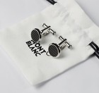 Montblanc Meisterst  ck Black Lacquer Stainless Steel Cufflinks   No Box