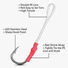 Assist Hooks Black Stainless Steel Jigging Fishing Hook With Pe Line 1 0-10 0