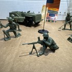 Tim-mee Green Plastic Toy Soldiers Vtg 1960s Set Of 9 Green Usa Army Men Jeep