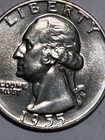 1955-d Rare Error Silver Washington Quarter 25c  Bu  Very Nice  