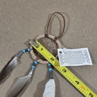 Authentic Navajo Dream Catcher Handcrafted Blue Beads Feathers 2  Diameter