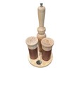 Ducks Unlimited 4 Piece - Salt Pepper Shaker Set - Wood -12 Gauge