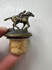 Blanton   s Bourbon Whiskey Cork Bottle Stopper Brass Race Horse Jockey Letter N
