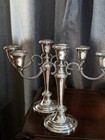 Pair Of Rare Gorham 638 Sterling Silver Three Light Candelabra Candlesticks