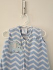 Halo Infant Sleep Sack Size Small Blue White Fleece Elephant Chevron Zip Closure