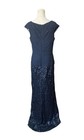 Tadashi Shoji Lace Sequin Long Evening Dress Size 10 Formal Mother Of The Bride