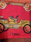 Vintage Vera Neumann Linen Tea Towel Antique Automobiles 1970 s