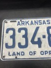 Vintage 1953 Arkansas Passenger License Plate  repainted Serial 334-830