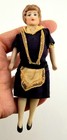 Dollhouse Antique  German  Bisque Maid Doll  In Uniform  5  Tall 