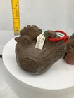 Japanese Clay Bell Ceramic Dorei Asian Antiques Chicken Shrine 4 3x3 5x3 5inch