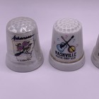 Lot Of 4 Vtg  Assorted Locations Porcelain Souvenir Thimbles Cottagecore Grandma