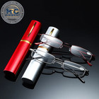 Compact Reading Glasses With Plastic Tube Case Men Women Spring Hinge Reader