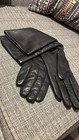 Vintage Italian Leather Gloves With Knit Lining - Size 8