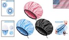 Adjustable Xl Shower Cap For Women - Triple Color Waterproof Hair Protection