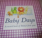 Baby Days Memory Record Book Boy Or Girl First Year Mom Keepsake Shower Gift