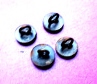 Antique 4 Tiny Victorian Hand Enamelled Forget Me Not Floral  Buttons On Brass 