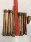 Bobbins Spools Wood Industrial Style 3 -10  Spindles Vtg Wooden Quills Lot-10 