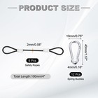 4 Inch Safety Cable Lock 6pcs  304 Stainless Steel Security Wire Rope Black