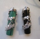 Lot Of 5 Dragon Jewelry 2 Necklaces Wrapped Dragon Pendants Carved Stone