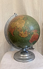 Vtg  Circa 1945 Replogle 10  Precision World Globe With Metal Base  Light