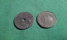 Lot 2 Missouri Sales Tax Receipt Tokens 5  holed    1 Silver-tone Metal