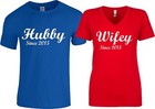 Hubby Wifey Since Customized Year Love Couple Matching T-shirts 