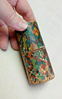 Antique Round Wooden Sewing Machine Needle Case With Decorative Paper Designs